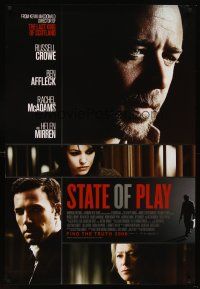 7c605 STATE OF PLAY advance DS 1sh '09 Russell Crowe, Affleck, McAdams & Helen Mirren!