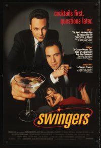 7c622 SWINGERS 1sh '96 Vince Vaughn w/martini, Jon Favreau, sexy Heather Graham!