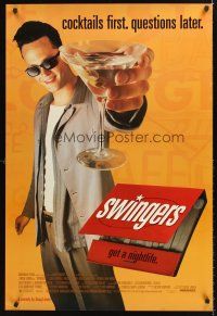 7c621 SWINGERS 1sh '96 partying Vince Vaughn with giant martini, directed by Doug Liman!