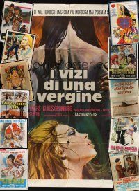 7d010 LOT OF 11 FOLDED ITALIAN POSTERS & 1 RUSSIAN POSTER '58 - '79 lots of different sexy artwork!
