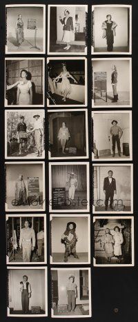 7d022 LOT OF 100 4x5 WARDROBE TEST PHOTOS '40s-50s lots of great outfits & costumes!