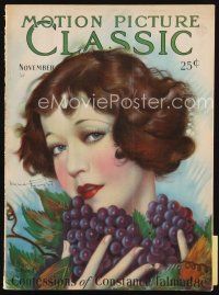 7d098 MOTION PICTURE CLASSIC magazine November 1928 art of Marie Prevost with grapes by Don Reed!
