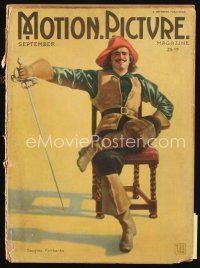 7d104 MOTION PICTURE magazine September 1921 wonderful art of Douglas Fairbanks by Eggleston!
