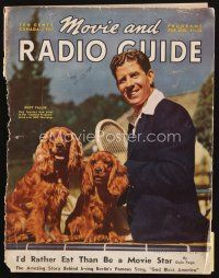 7d143 MOVIE & RADIO GUIDE magazine August 17 - 23, 1940 Rudy Vallee & his dogs by Jack Albin!