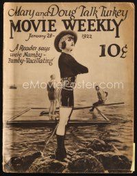 7d107 MOVIE WEEKLY magazine January 28, 1922 Mary Pickford & Douglas Fairbanks talk turkey!