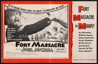 7d420 FORT MASSACRE pressbook '58 Joel McCrea & Forrest Tucker fight the fierce Apache!