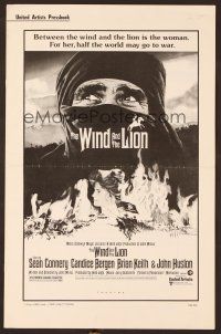 7d501 WIND & THE LION pressbook '75 art of Sean Connery & Candice Bergen, directed by John Milius!