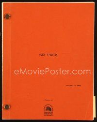 7d370 SIX PACK final shooting draft script January 11, 1982, screenplay by Mike Marvin & Alex Matter