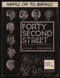 7d225 42nd STREET sheet music '33 Dick Powell, Ginger Rogers, Shuffle Off to Buffalo!