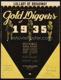 7d247 GOLD DIGGERS OF 1935 sheet music '35 Busby Berkeley musical, Lullaby of Broadway!