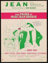 7d268 PRIME OF MISS JEAN BRODIE sheet music '69 wonderful Al Hirschfeld art, Jean!