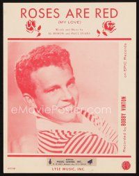 7d273 ROSES ARE RED sheet music '61 great portrait of singer Bobby Vinton!