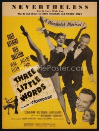 7d281 THREE LITTLE WORDS sheet music '50 Fred Astaire, Red Skelton, Vera-Ellen, Nevertheless!