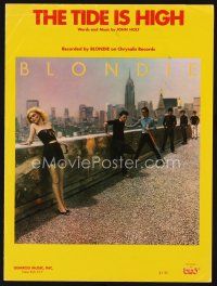 7d283 TIDE IS HIGH sheet music '68 great image of Blondie on top of New York City building!