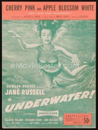 7d286 UNDERWATER sheet music '55 sexy diver Jane Russell, Cherry Pink & Apple Blossom White!