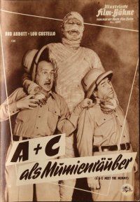 7d293 ABBOTT & COSTELLO MEET THE MUMMY German program '59 different images of Bud & Lou w/monster!