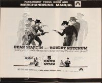 7d380 5 CARD STUD pressbook '68 cowboys Dean Martin & Robert Mitchum play poker!