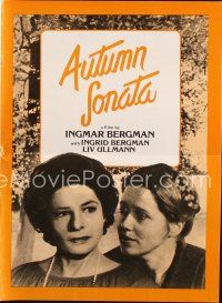 7d389 AUTUMN SONATA pressbook '78 Hostsonaten, Ingmar Bergman directs & stars, Liv Ullmann!