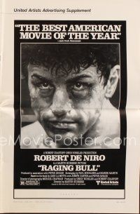 7d468 RAGING BULL pressbook '80 Martin Scorsese, close up image of Robert De Niro!