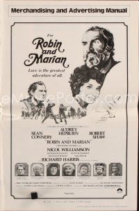 7d469 ROBIN & MARIAN pressbook '76 art of Sean Connery & Audrey Hepburn by Drew Struzan!
