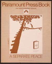 7d475 SEPARATE PEACE pressbook '72 John Knowles classic, cool image of children in tree!