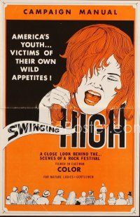 7d488 SWINGING HIGH pressbook '60s America's youth, victims of their own wild appetites!