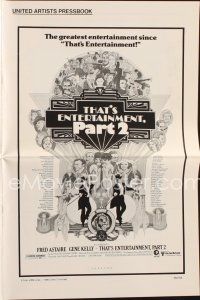 7d491 THAT'S ENTERTAINMENT PART 2 pressbook '75 Fred Astaire, Gene Kelly & many MGM greats!