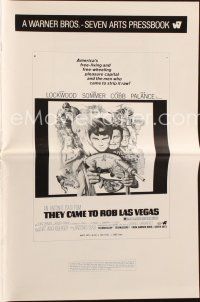 7d492 THEY CAME TO ROB LAS VEGAS pressbook '68 Gary Lockwood, cool art including roulette wheel!