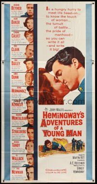 7e501 ADVENTURES OF A YOUNG MAN 3sh '62 Hemingway, headshots of all stars including Paul Newman!