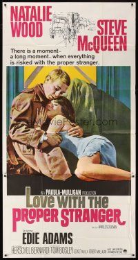 7e590 LOVE WITH THE PROPER STRANGER 3sh '64 romantic close up of Natalie Wood & Steve McQueen!