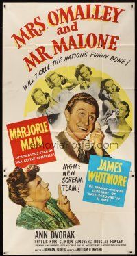 7e604 MRS. O'MALLEY & MR. MALONE 3sh '51 Marjorie Main & Whitmore tickle the nation's funny bone!