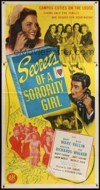 7e647 SECRETS OF A SORORITY GIRL 3sh '46 Mary Ware & campus cuties on the loose!