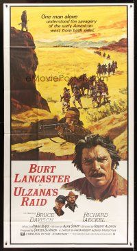 7e697 ULZANA'S RAID int'l 3sh '72 artwork of Burt Lancaster by Don Stivers, Robert Aldrich
