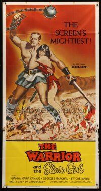 7e700 WARRIOR & THE SLAVE GIRL 3sh '59 awesome artwork of gladiator & girl, mightiest Italian epic!
