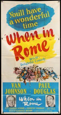 7e703 WHEN IN ROME 3sh '52 great smiling portraits of Van Johnson & Paul Douglas!