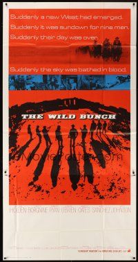 7e707 WILD BUNCH int'l 3sh '69 Sam Peckinpah cowboy classic, great different artwork!