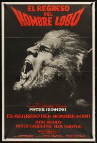 7e217 LEGEND OF THE WEREWOLF Argentinean '75 Peter Cushing, best close up of howling monster!