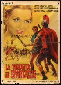 7e419 REVENGE OF SPARTACUS Italian 1p '65 Michele Lupo's La vendetta di Spartacus, cool artwork!