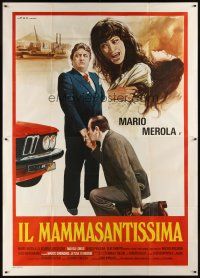 7e084 BIG MAMMA Italian 2p '79 cool Crovato art of Mafia boss & screaming woman!