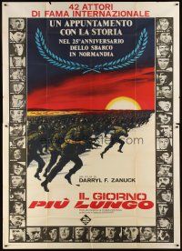 7e112 LONGEST DAY Italian 2p R69 Zanuck's World War II D-Day movie with 42 international stars!