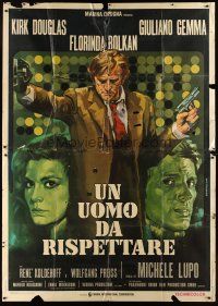 7e117 MAN TO RESPECT Italian 2p '72 cool different art of Kirk Douglas by Ermanno Iaia