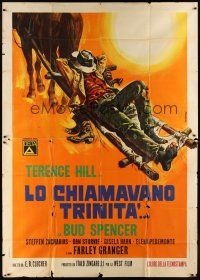 7e145 THEY CALL ME TRINITY Italian 2p '70 Casaro spaghetti western art of napping Terence Hill!