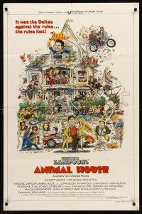 7g065 ANIMAL HOUSE style B int'l 1sh '78 John Belushi, Landis classic, art by Nick Meyerowitz!