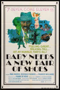 7g075 BABY NEEDS A NEW PAIR OF SHOES 1sh '74 William Brame, gambling action artwork!