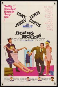 7g116 BOEING BOEING 1sh '65 Tony Curtis & Jerry Lewis in the big comedy of nineteen sexty-sex!