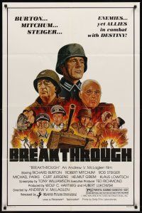 7g122 BREAKTHROUGH 1sh '80 Andrew McLaglen directed, Richard Burton & Robert Mitchum!