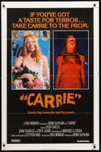7g142 CARRIE 1sh '76 Stephen King, Sissy Spacek before and after her bloodbath at the prom!