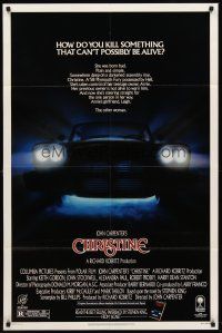 7g155 CHRISTINE 1sh '83 written by Stephen King, directed by John Carpenter, creepy car image!