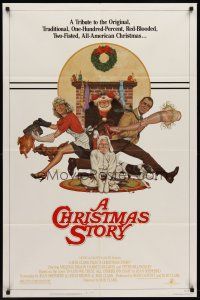 7g156 CHRISTMAS STORY 1sh '83 best classic Christmas movie, great art by Robert Tanenbaum!