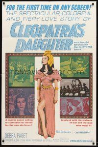 7g160 CLEOPATRA'S DAUGHTER 1sh '63 Il Sepolcro dei re, great art of sexy Debra Paget!